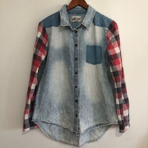 White Crow plaid‎ and chambray shirt